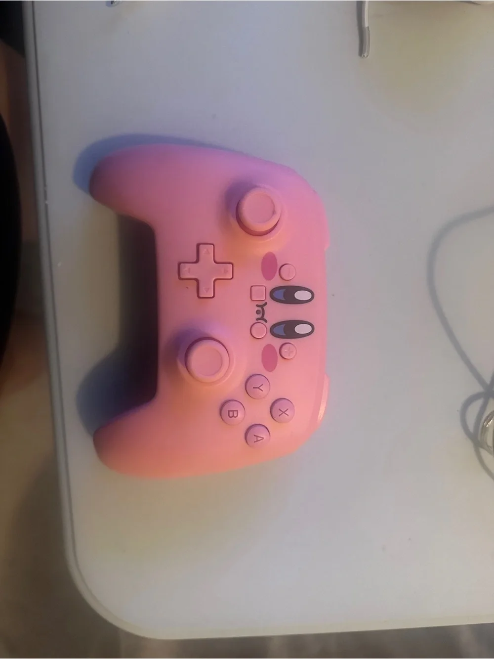 Cute Pink Wireless Gaming Controller with Character Accents